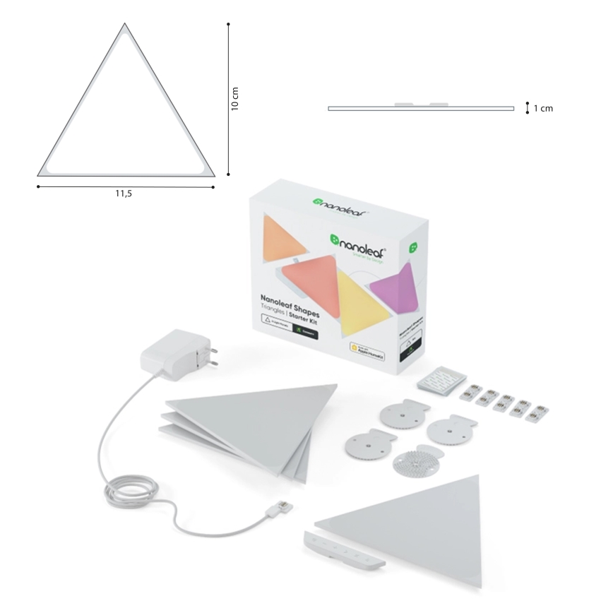 Nanoleaf - KOMPLEKT 10x LED RGB Hämardatav paneel TRIANGLES LED/0,5/230V Wi-Fi