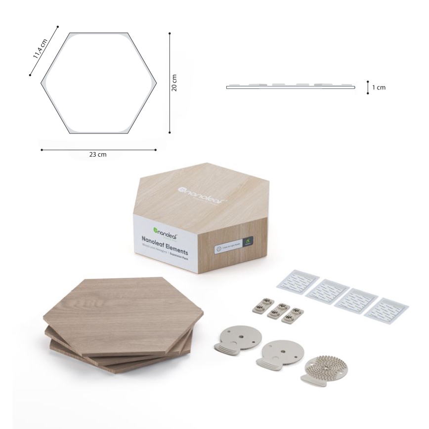 Nanoleaf - KOMPLEKT 3x LED Hämardatav valguspaneel HEXAGONS LED/2W/230V Wi-Fi