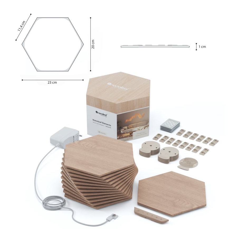 Nanoleaf - KOMPLEKT 13x LED Hämardatav valguspaneel HEXAGONS LED/2W/230V Wi-Fi