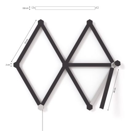 Nanoleaf - Rööpakatete komplekt LINES 9 tk must matt