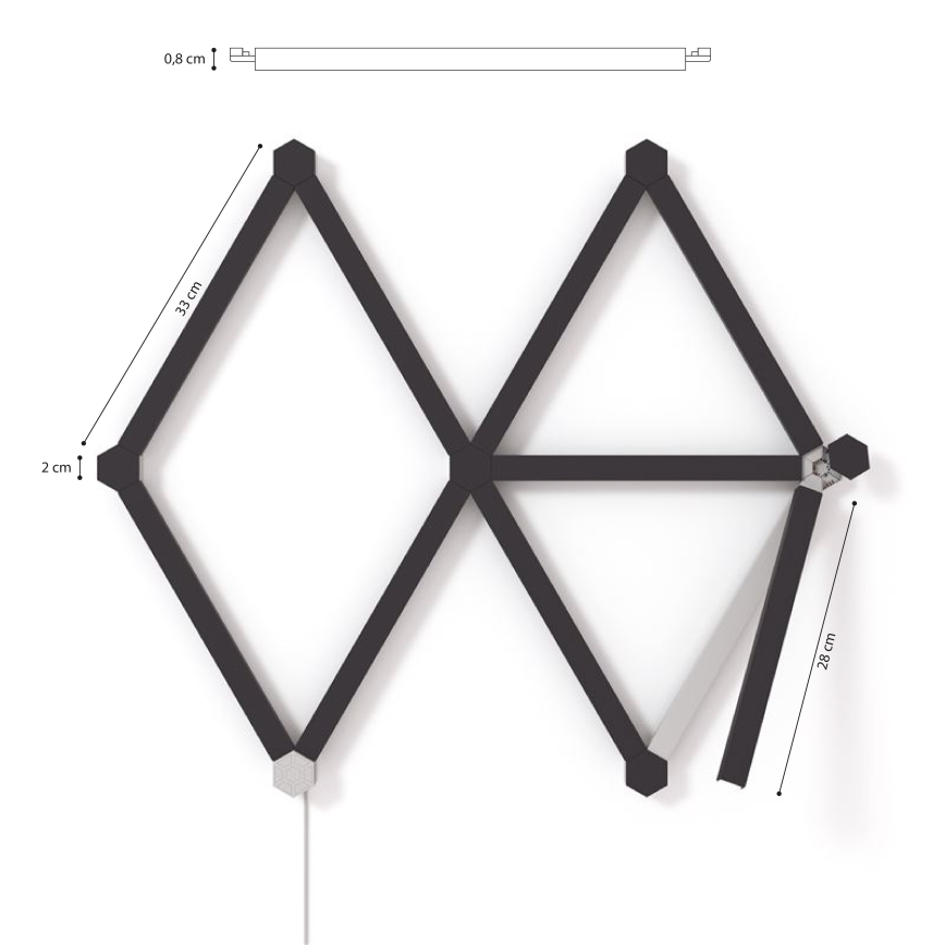 Nanoleaf - Rööpakatete komplekt LINES 9 tk must matt