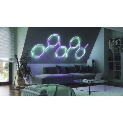 Nanoleaf - KOMPLEKT 9x LED RGBW Hämardatav siin LINES LED/2W/230V 1200-6000K Wi-Fi