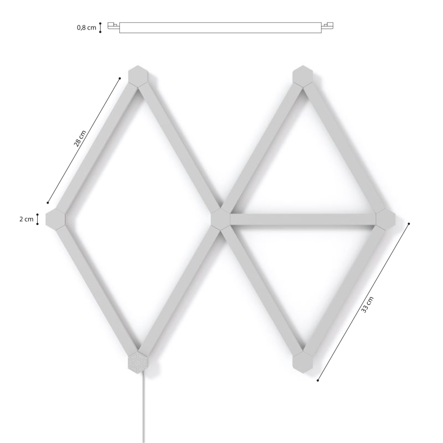 Nanoleaf - KOMPLEKT 9x LED RGBW Hämardatav siin LINES LED/2W/230V 1200-6000K Wi-Fi