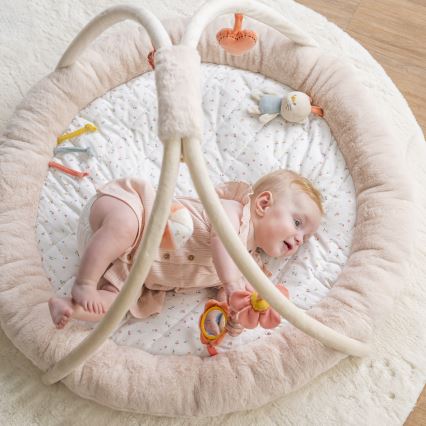 Nattou - Laste tegelustekk rippuva mänguasjaga MILA, ZOE & LANA beež