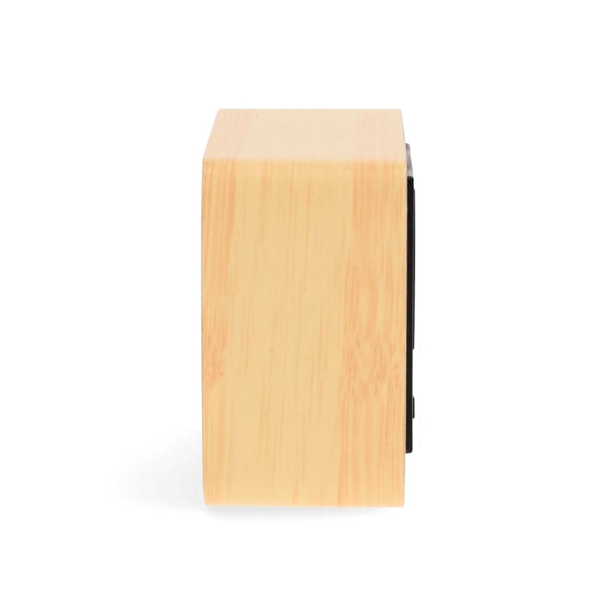 Puidust digitaalne äratuskell LED-ekraaniga ja termomeetriga 5V/3xAAA