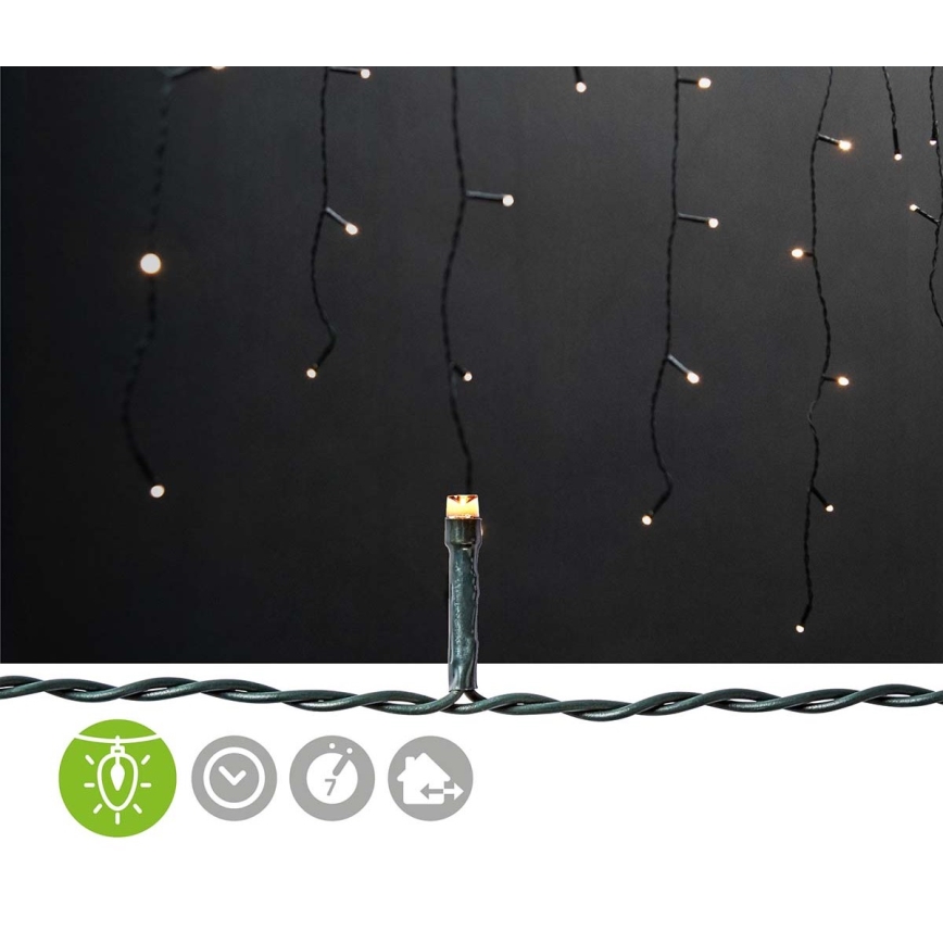 LED välitingimustesse sobiv jõulukardin 360xLED/7 funktsiooni 14m IP44 soe valge