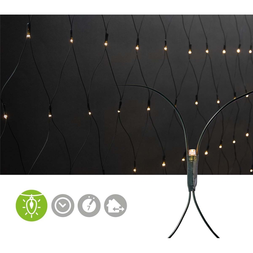 LED Jõuluteemaline valguskardin 160xLED/7 funktsiooni 5m IP44 soe valge