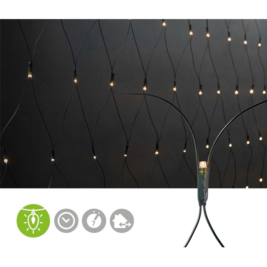 LED välistingimustele mõeldud valguskardin 320xLED/7 funktsiooni 6m IP44 soe valge