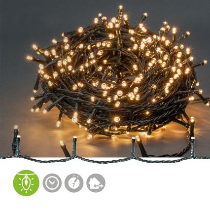 LED välistingimustesse mõeldud jõulutuled 720xLED/7 funktsiooni 57m IP44 soe valge