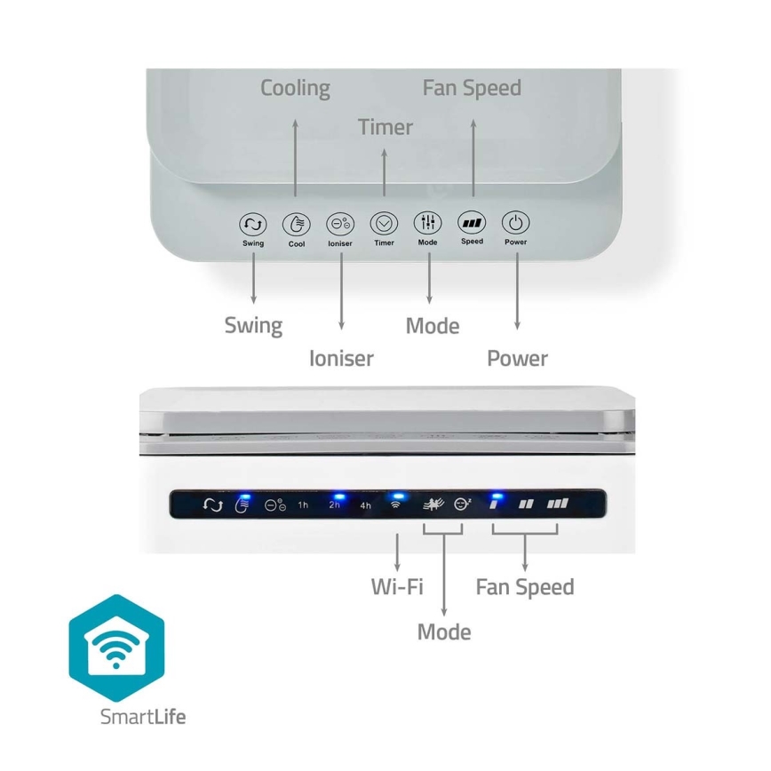 Õhujahuti 65W/230V Wi-Fi Tuya valge + kaugjuhtimispult