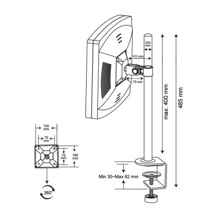 Monitori hoidik/kinnitus 14-24”
