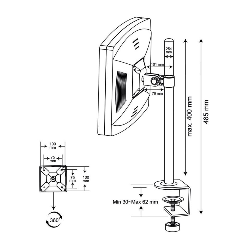 Monitori hoidik/kinnitus 14-24”