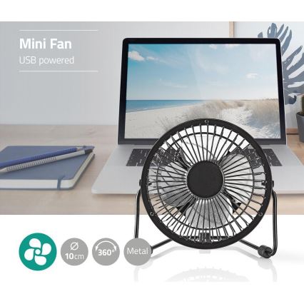 Lauaventilaator 3W/USB 10 cm must