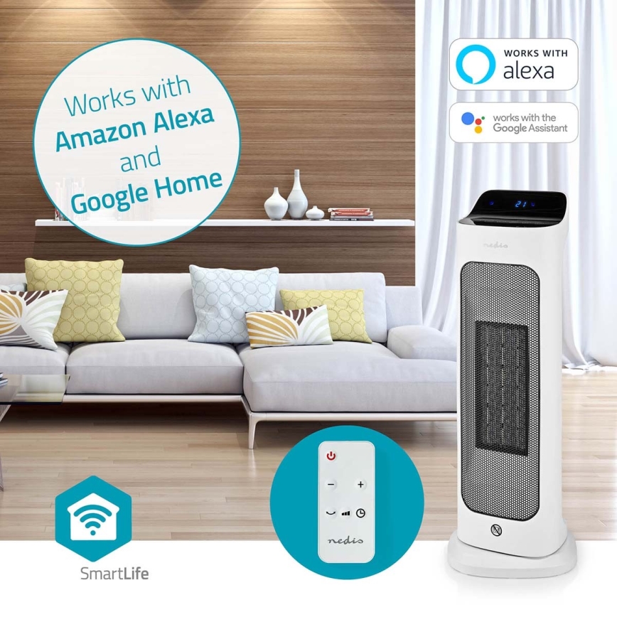 Ventilaator koos Keraamiline kütteelement Smartlife 1400/2000W/230V Wi-Fi Tuya + kaugjuhtimispult