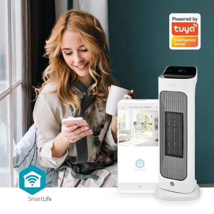 Ventilaator koos Keraamiline kütteelement Smartlife 1400/2000W/230V Wi-Fi Tuya + kaugjuhtimispult