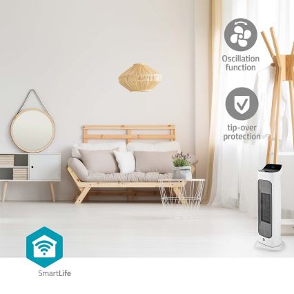 Ventilaator koos Keraamiline kütteelement Smartlife 1400/2000W/230V Wi-Fi Tuya + kaugjuhtimispult