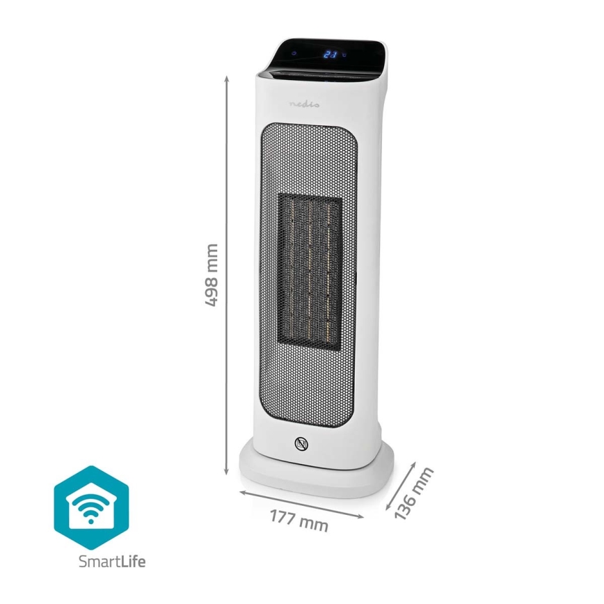 Ventilaator koos Keraamiline kütteelement Smartlife 1400/2000W/230V Wi-Fi Tuya + kaugjuhtimispult