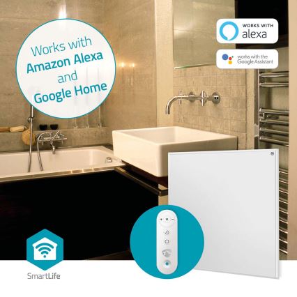 Infrapuna küttepaneel 350W/230V 59,8x62 cm IP44 Wi-Fi Tuya + kaugjuhtimispult