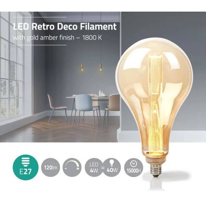 Hämardatav LED-pirn FILAMENT PS165 E27/3,5W/230V 1800K