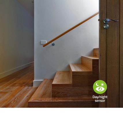 LED Navigatsioontuli pistikupessa koos liikumis- ja hämardusanduriga LED/0,55W/230V valge