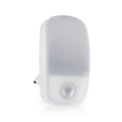 LED Navigatsioontuli pistikupessa koos liikumis- ja hämardusanduriga LED/0,55W/230V valge