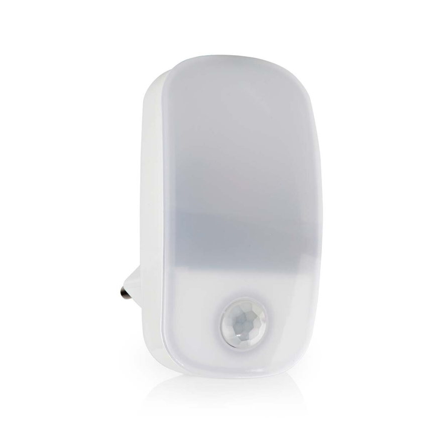LED Navigatsioontuli pistikupessa koos liikumis- ja hämardusanduriga LED/0,55W/230V valge