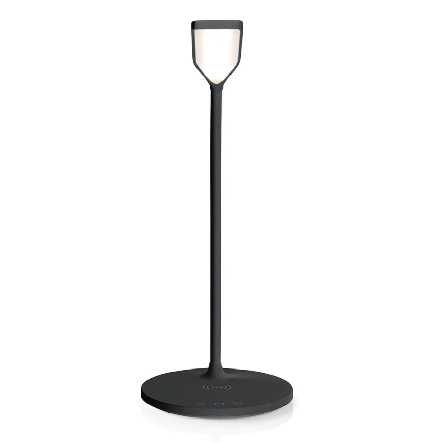 LED Hämardatav puutetundlik paindlik laualamp koos 15W juhtmevaba laadimine Qi LED/5,5W/230V 2700-6500K must
