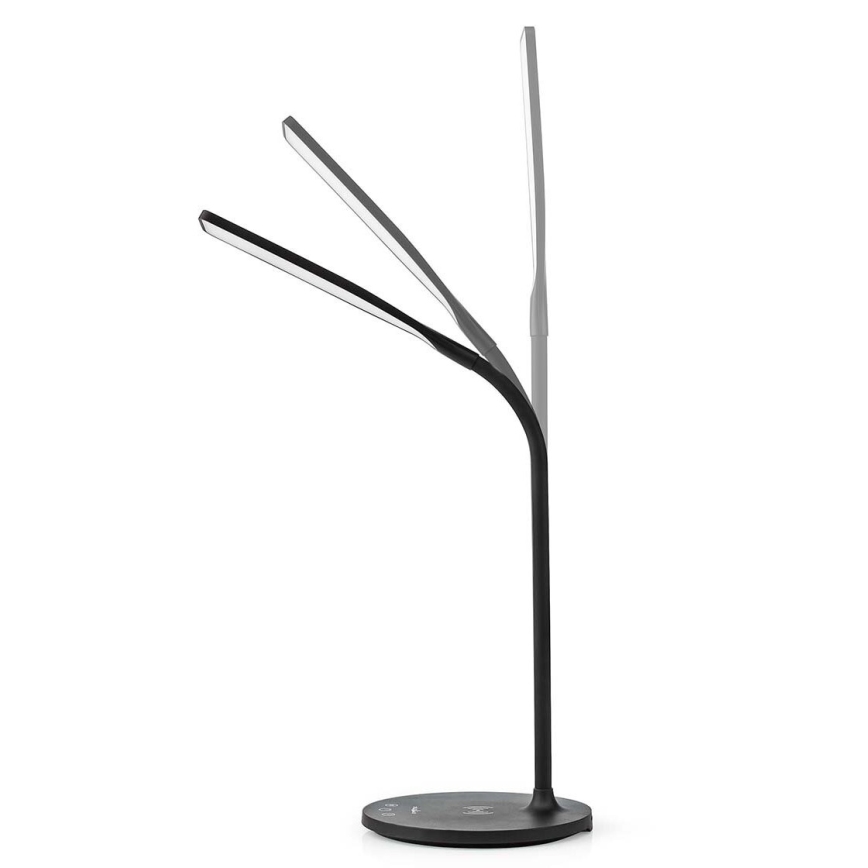LED Hämardatav puutetundlik paindlik laualamp koos 15W juhtmevaba laadimine Qi LED/5,5W/230V 2700-6500K must