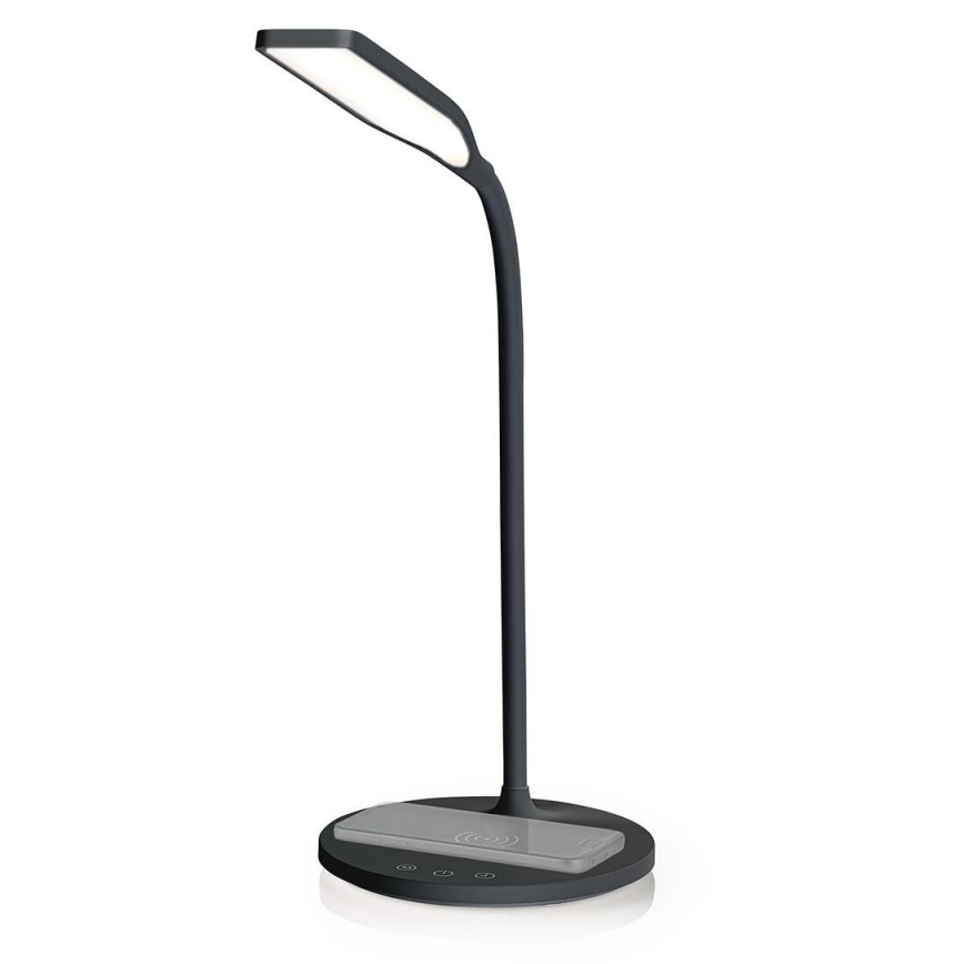 LED Hämardatav puutetundlik paindlik laualamp koos 15W juhtmevaba laadimine Qi LED/5,5W/230V 2700-6500K must