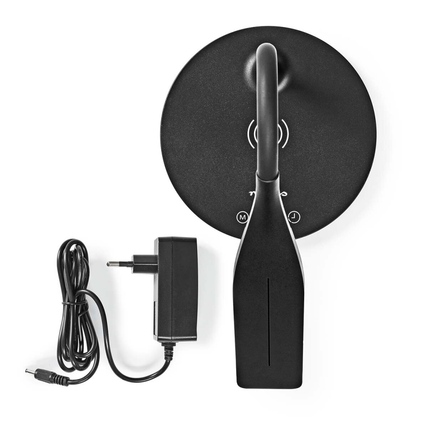 LED Hämardatav puutetundlik paindlik laualamp koos 15W juhtmevaba laadimine Qi LED/5,5W/230V 2700-6500K must