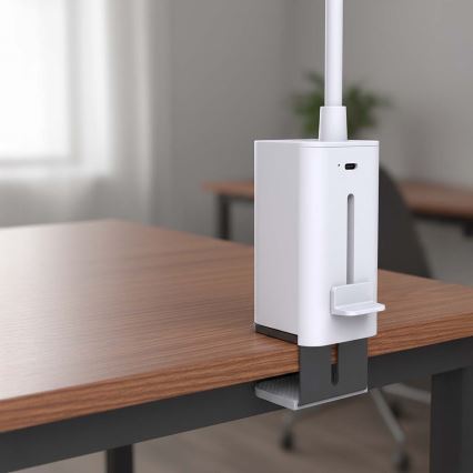 Hämardatav laetav puutejuhtimisega painduv laualamp klambriga LED/5W/1200 mAh valge