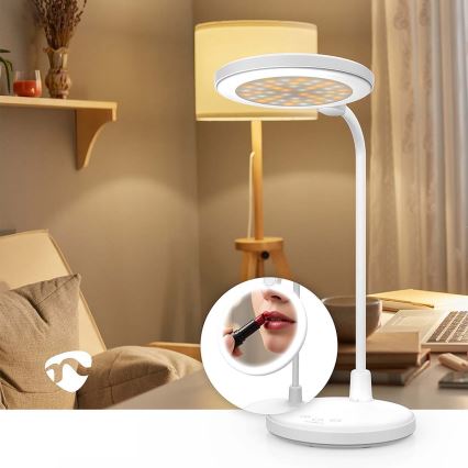 LED hämardatav laetav puutelamp peegliga LED/6W/1200 mAh 3000/4000/5700K CRI 90 valge