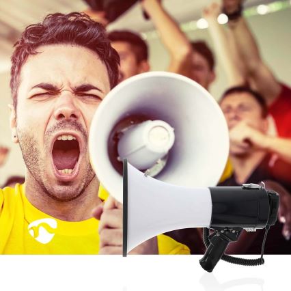 Megafon välise mikrofoniga USB 25W/8xC valge/must