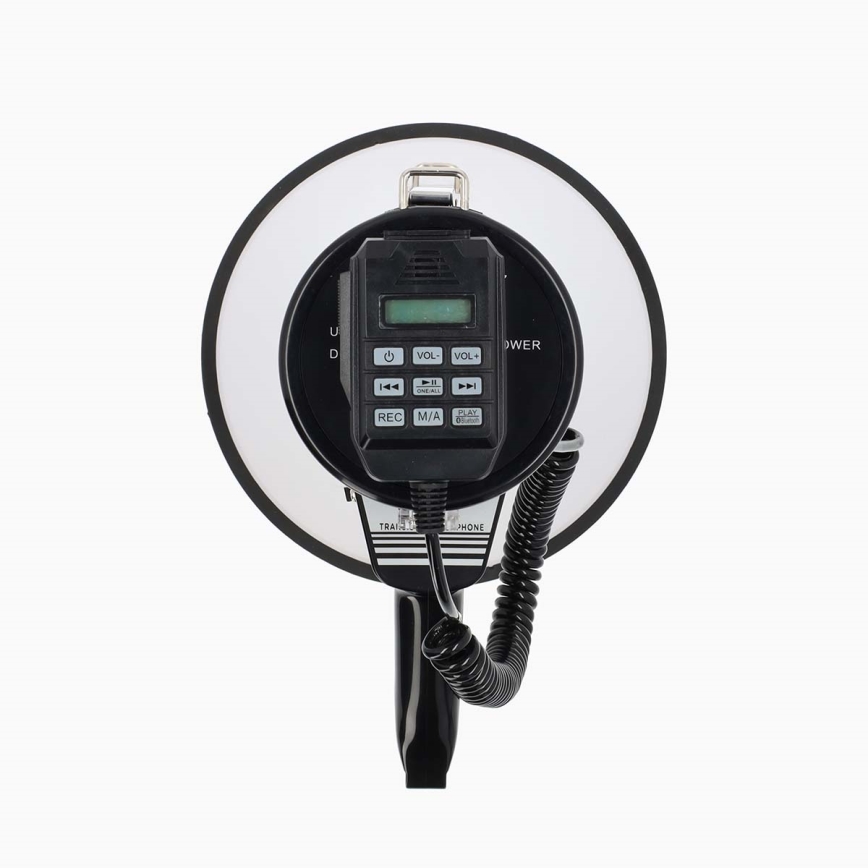 Megafon välise mikrofoniga USB 25W/8xC valge/must