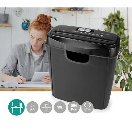 A4-paberihävitaja, mahutavus 10 l, 230 V, must