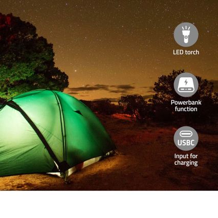 DAB+/FM-raadio käsikäivitusega, päikesepaneeliga ja integreeritud LED-taskulambiga, 5V/2500 mAh, roheline/must