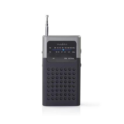 Nedis RDFM1100GY - Tasku FM raadio 1,5W/2xAAA