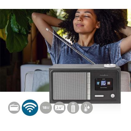 Multifunktsionaalne interneti raadio 18W/230V FM Wi-Fi Bluetooth+ Pult