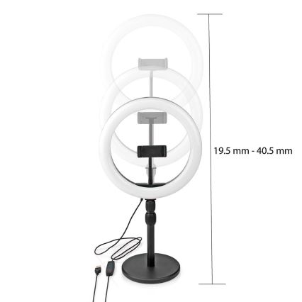 LED Hämardatav lamp aluse ja hoidjaga vlogimiseks LED/6W/USB 2700-6700K