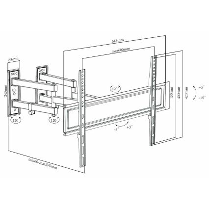 TV alus/hoidik seinale Full Motion 30-70”