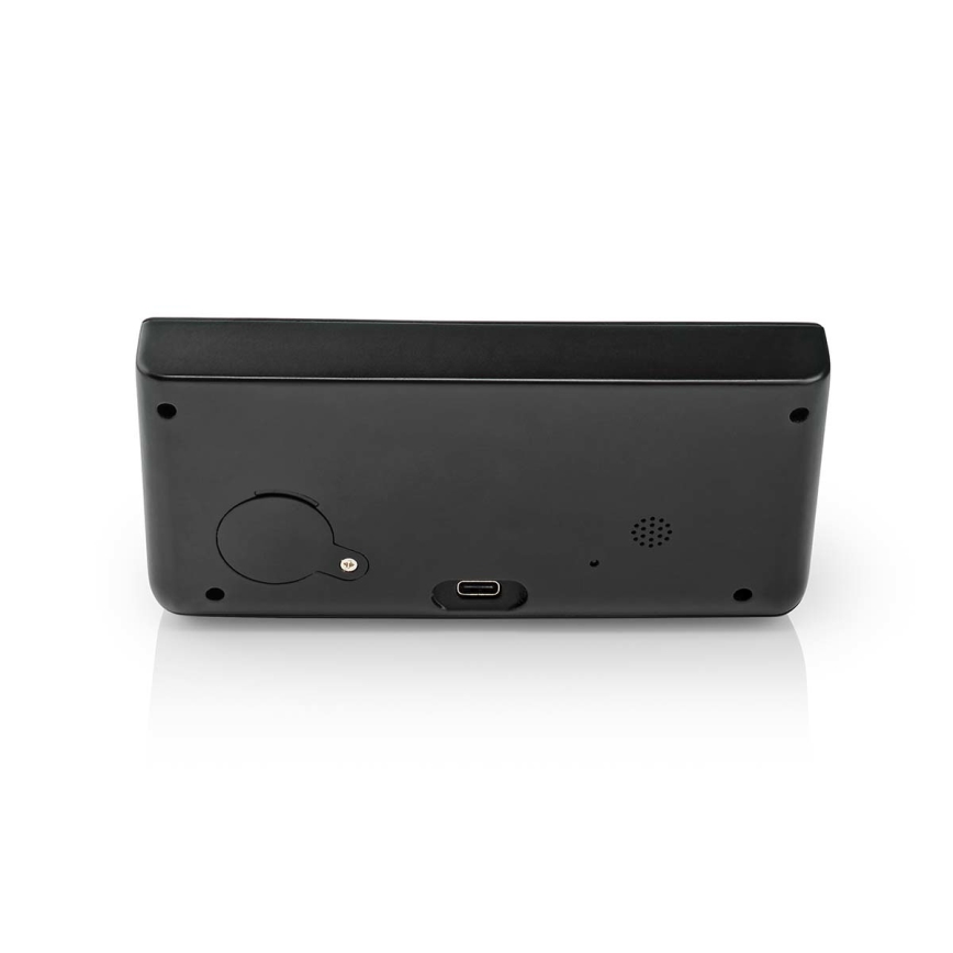 Äratuskell LCD ekraaniga ja juhtmevaba laadija 15W/230V + 1xCR2032 must
