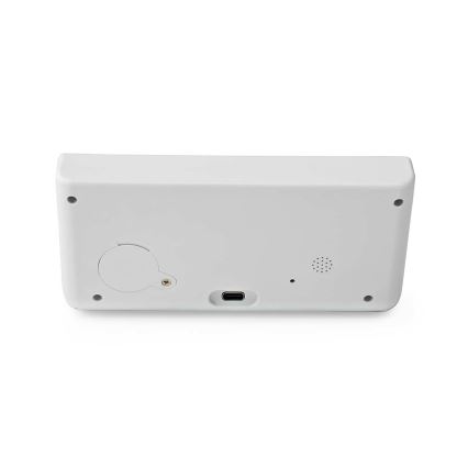 Äratuskell LCD ekraaniga ja juhtmevaba laadija 15W/230V + 1xCR2032 valge