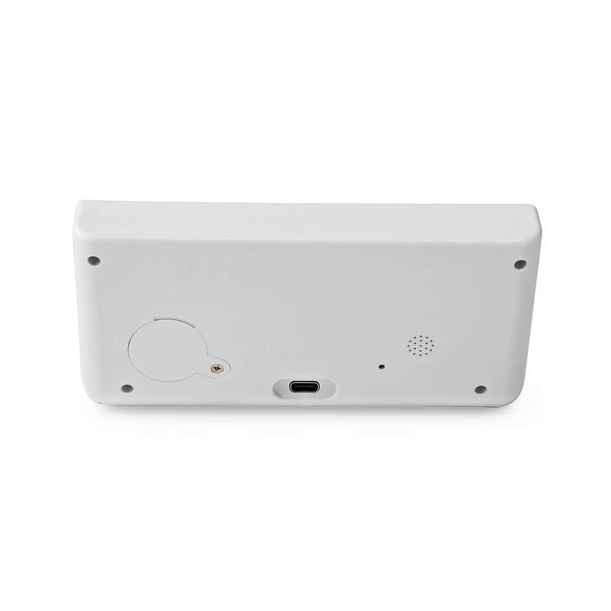 Äratuskell LCD ekraaniga ja juhtmevaba laadija 15W/230V + 1xCR2032 valge