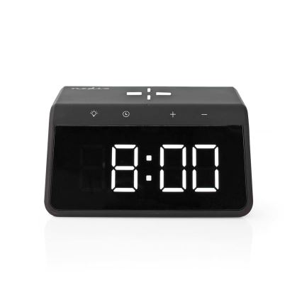 Äratuskell LCD ekraaniga ja juhtmevaba laadija 15W/230V 1x CR2032 must