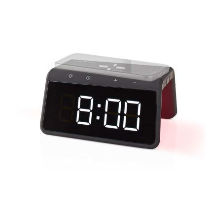 Äratuskell LCD ekraaniga ja juhtmevaba laadija 15W/230V 1x CR2032 must