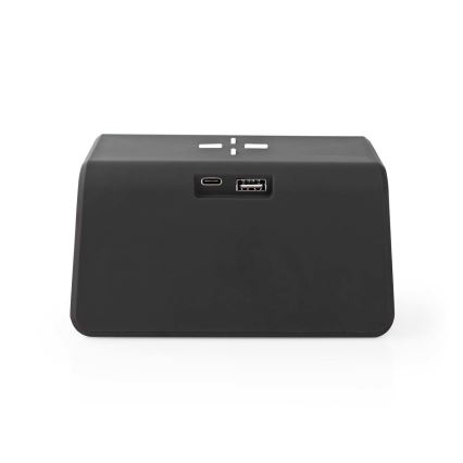 Äratuskell LCD-ekraaniga ja juhtmevaba laadijaga 15W/5V 1xCR2032 must
