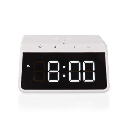 Äratuskell LCD ekraaniga ja juhtmevaba laadija 15W/230V 1x CR2032 valge