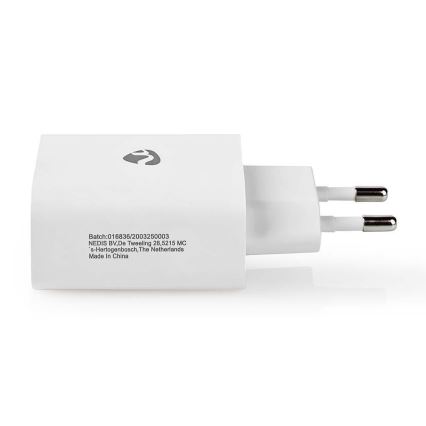 Nedis WCPD30W102WT - Laadimisadapter USB-C Power Delivery 30W/230V valge