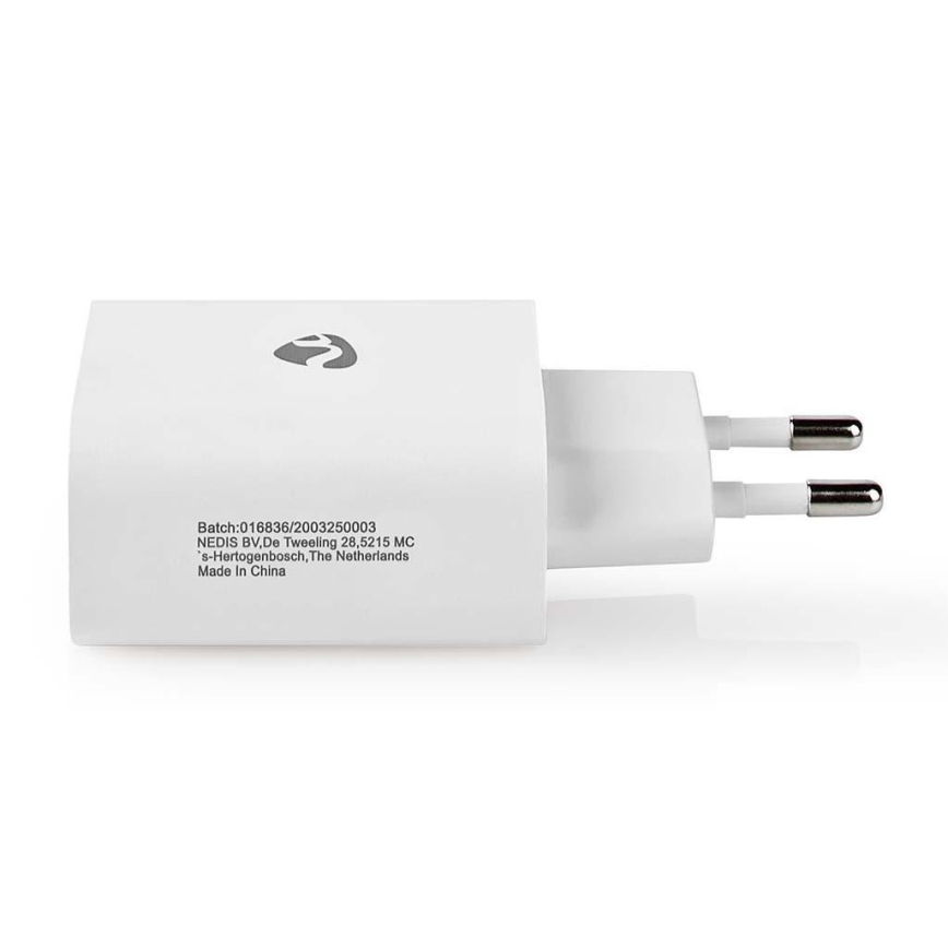 Nedis WCPD30W102WT - Laadimisadapter USB-C Power Delivery 30W/230V valge
