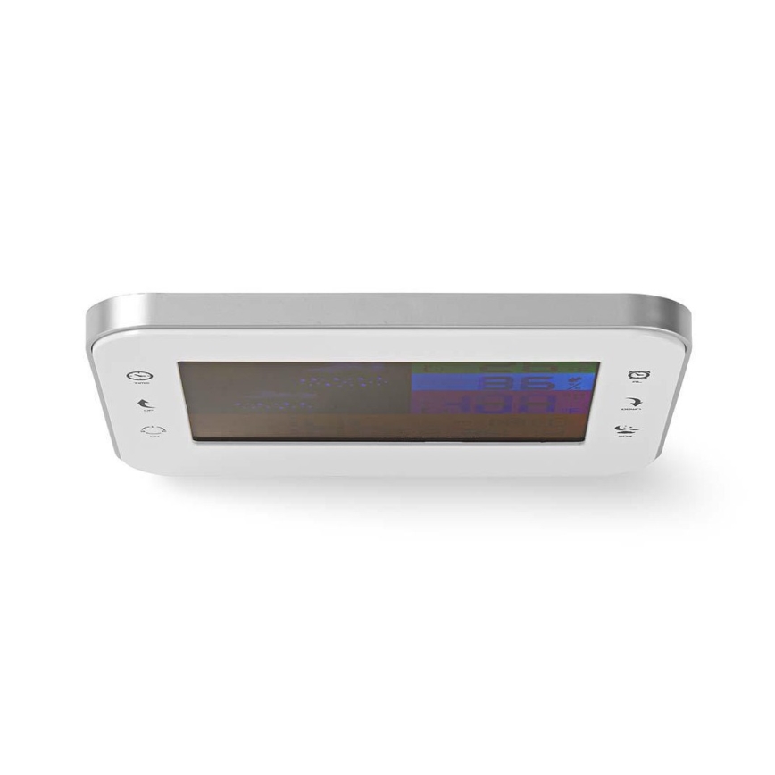 Ilmajaam värvilise LED ekraaniga 230V/3xAAA + 2xAA valge